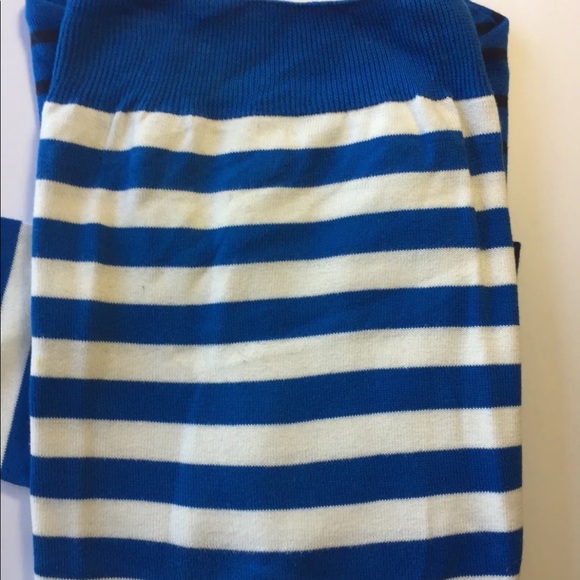 H&M Men V-Neck Sweater Blue White Striped Long Sleeve 100% Cotton Medium - Picture 5 of 12